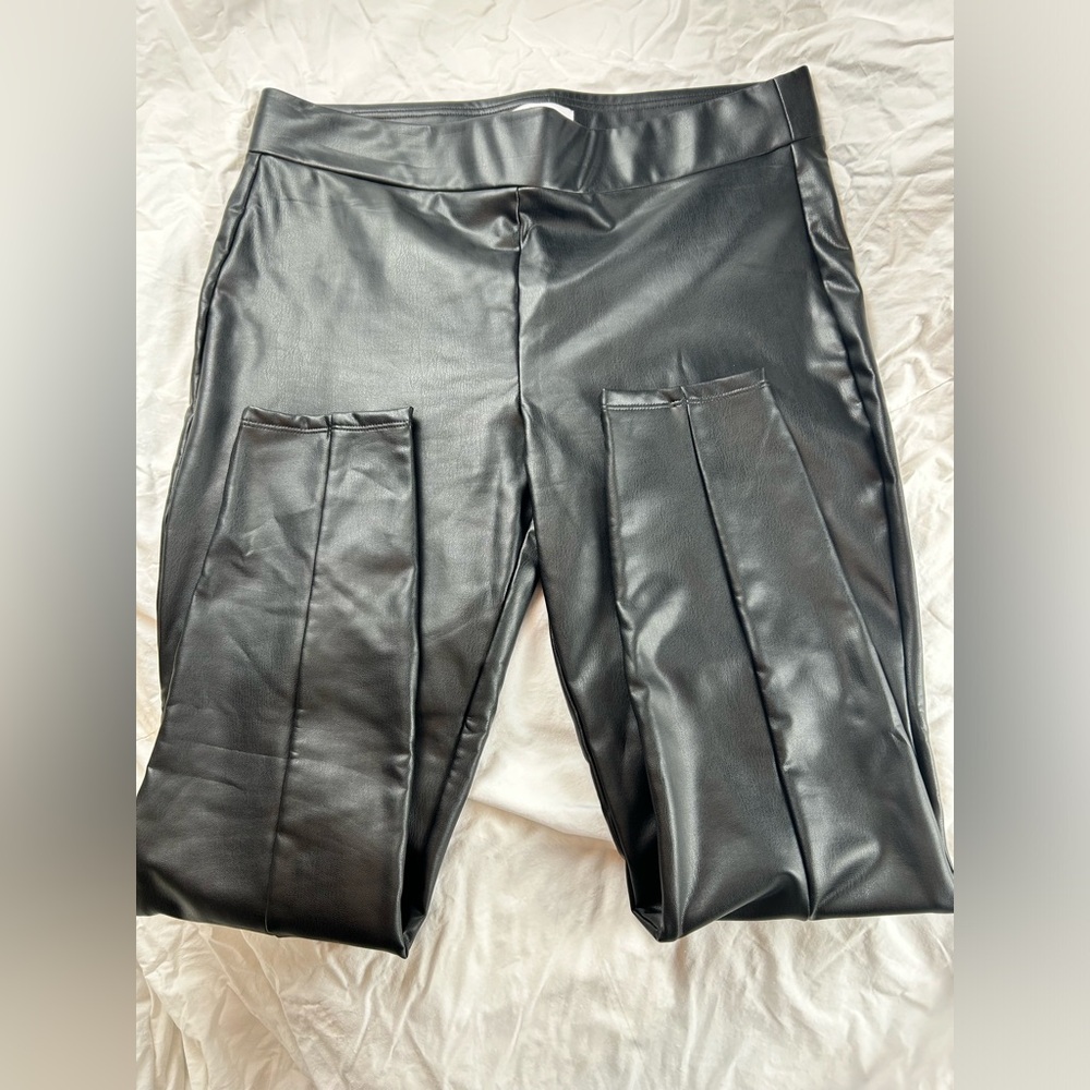 Loft brand  faux leather high rise leggings l, size Large